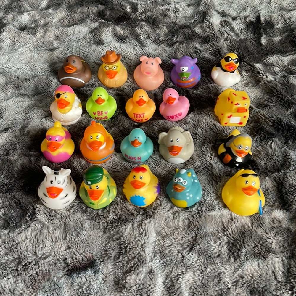 Assorted novelty rubber ducks